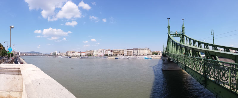 Green Bridge at Danube River in Budapest